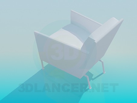 3d model Armchair on thin legs - preview 3d model Armchair on thin legs - preview