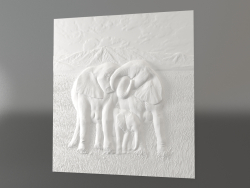 Flachrelief-Elefanten