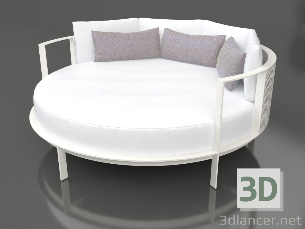 3D Modell Rundes Bett zum Entspannen (Achatgrau) - Vorschau