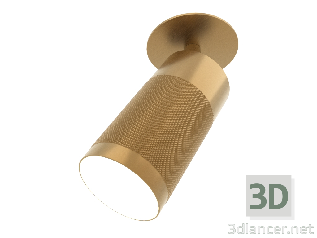 3D Modell Deckeneinbauleuchte Patrone (massives Messing) - Vorschau
