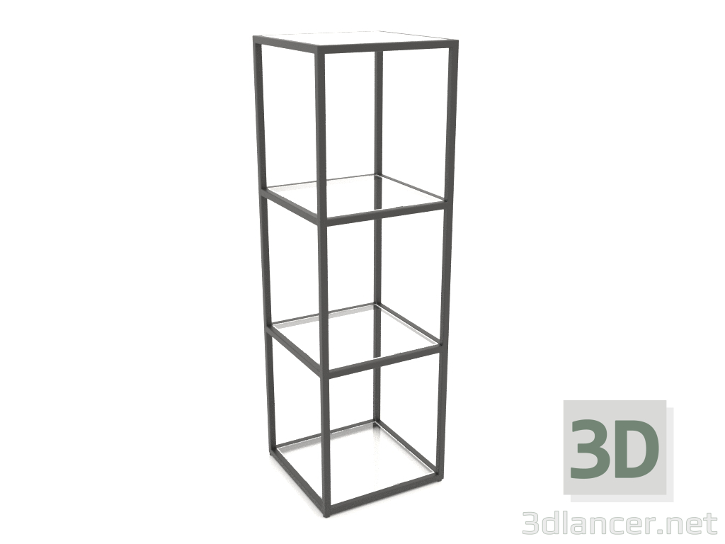 modèle 3D Etagère carrée (VERRE, 40x40x128, 4 étagères) - preview