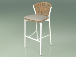 Bar stool 150 (Metal Milk, Teak)