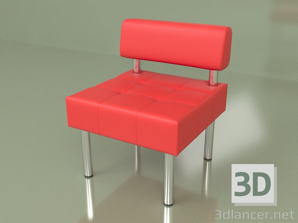 3d модель Секція одномісна Бізнес (Red2 leather) – превью