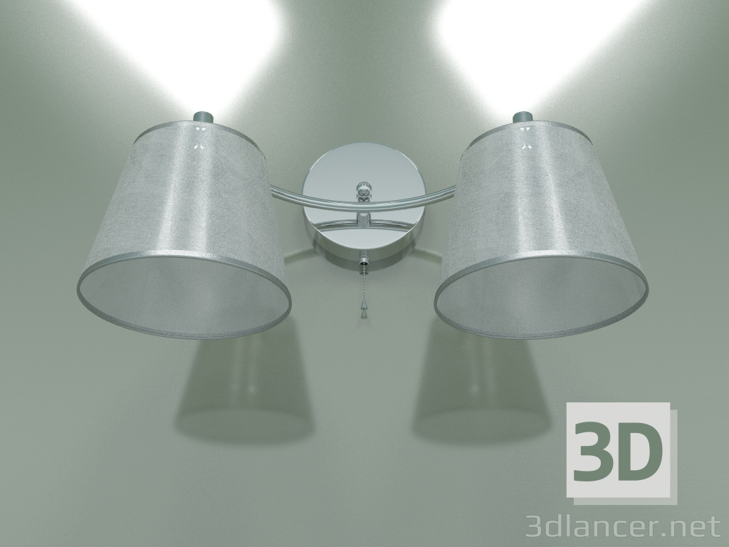 3d модель Настінний світильник 60094-2 (хром) – превью