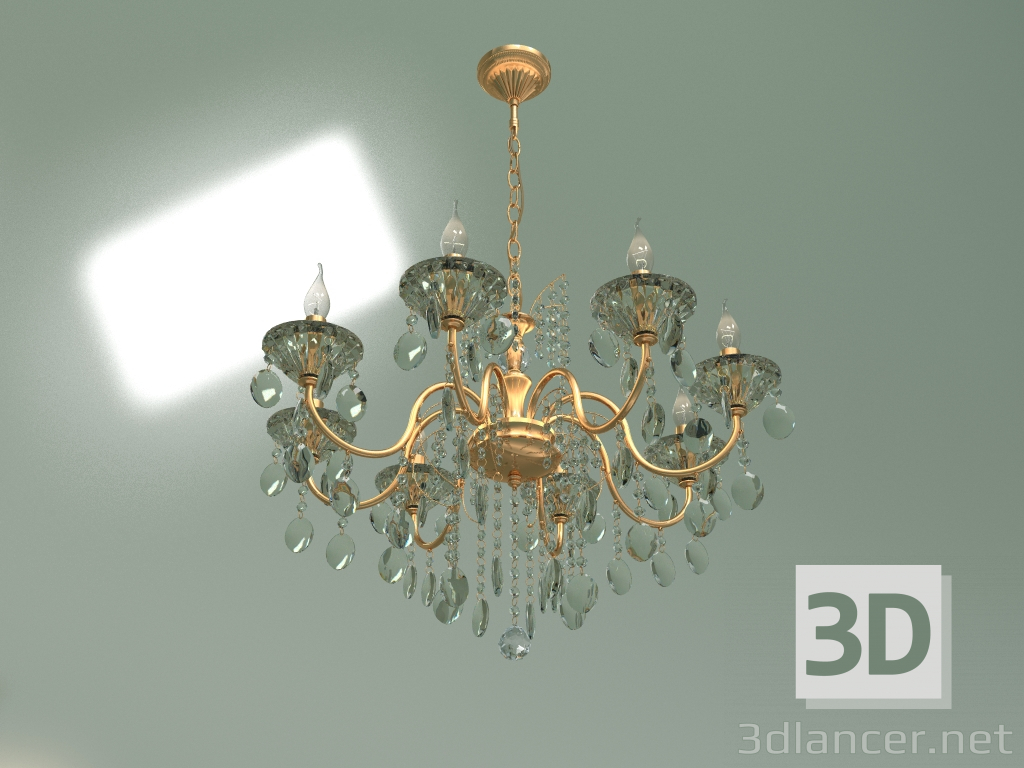 3d model Pendant chandelier 10025-8 (gold-tinted Strotskis crystal) - preview