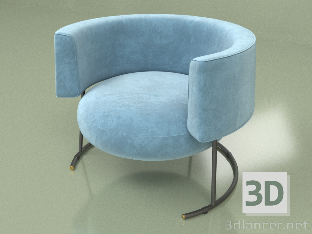 modèle 3D Fauteuil Bagel (bleu clair) - preview