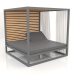 3d model Raised couch with fixed slats with side walls and curtains (Anthracite) - preview