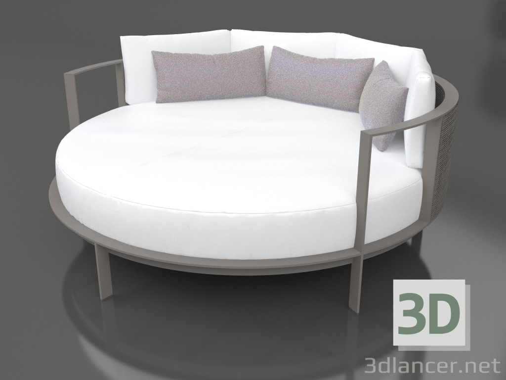 3D Modell Rundes Bett zum Entspannen (Quarzgrau) - Vorschau