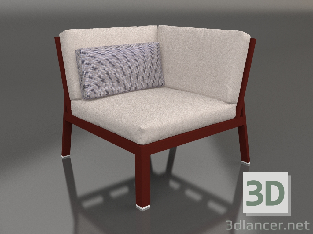 3d model Módulo sofá, sección 6 (Rojo vino) - vista previa