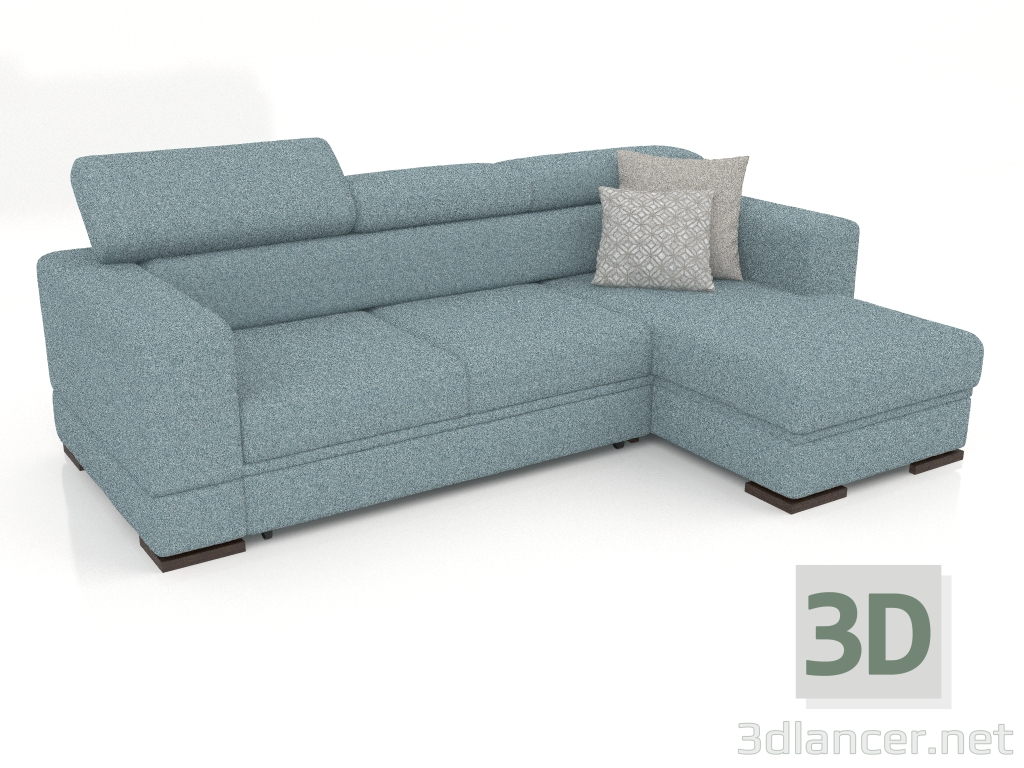 modello 3D Divano Fabio con pouf (Beretta 14) - anteprima