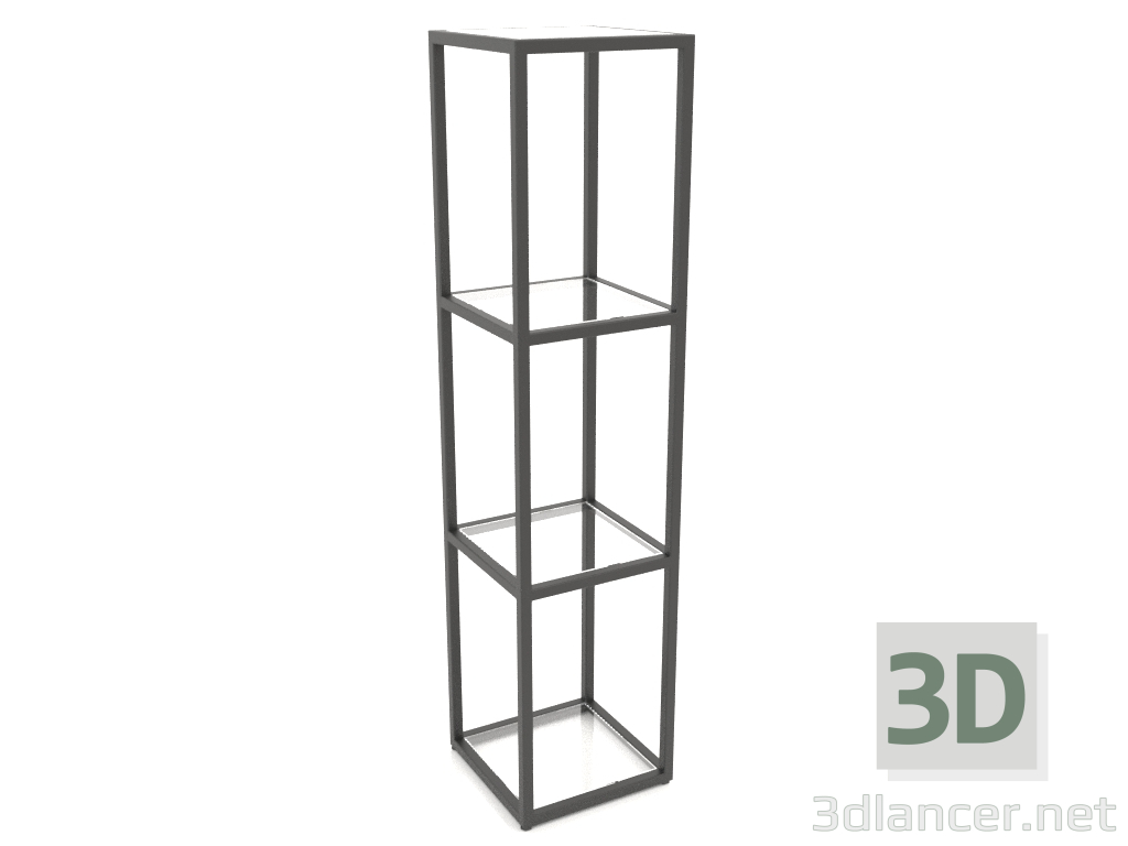 modèle 3D Etagère carrée (VERRE, 30x30x128, 4 étagères) - preview