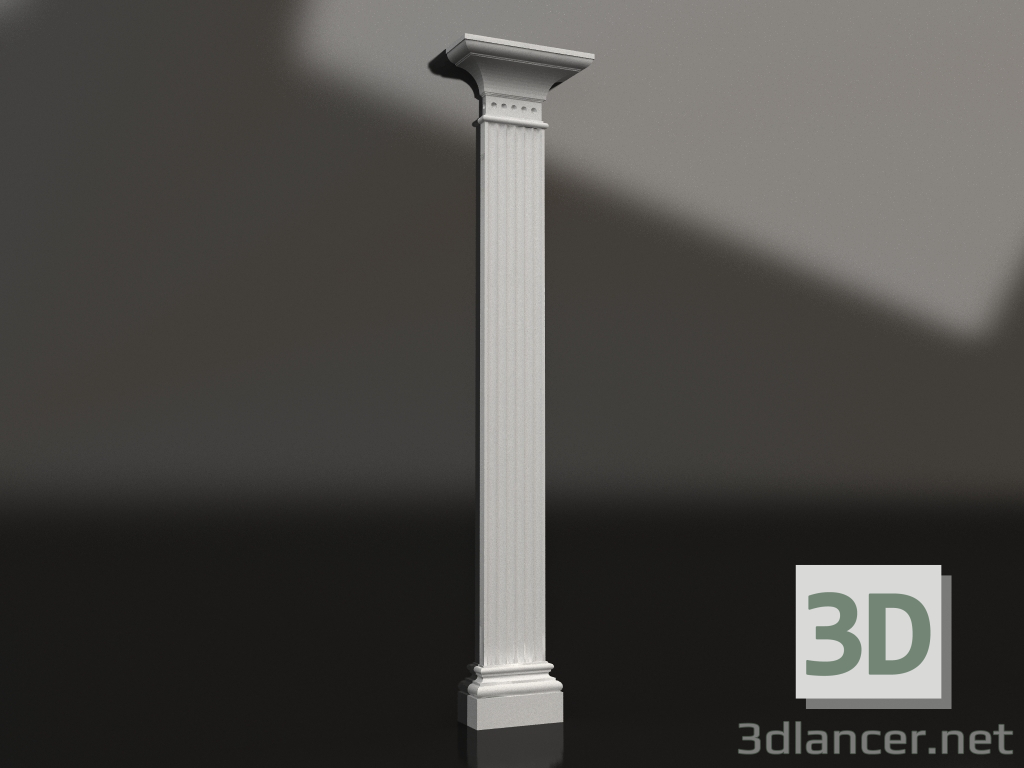 3d model Pilastra de pared de yeso PS 008 (ancho del tronco 300 mm, H=3000 mm) - vista previa