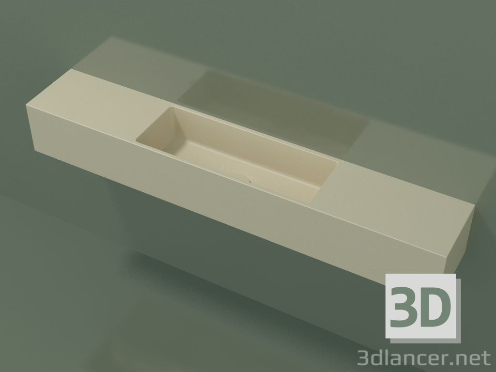 modello 3D Lavabo sospeso Lavamani (02UL61101, Bone C39, L 120, P 20, H 16 cm) - anteprima