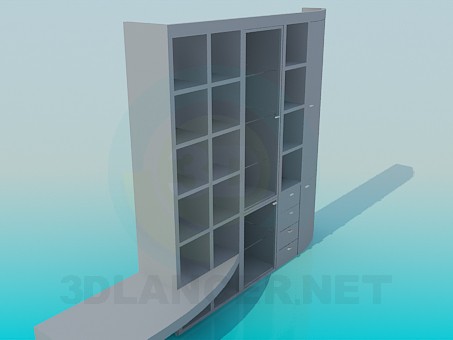 3d model Closet-wall shelf under TV - preview 3d model Closet-wall shelf under TV - preview