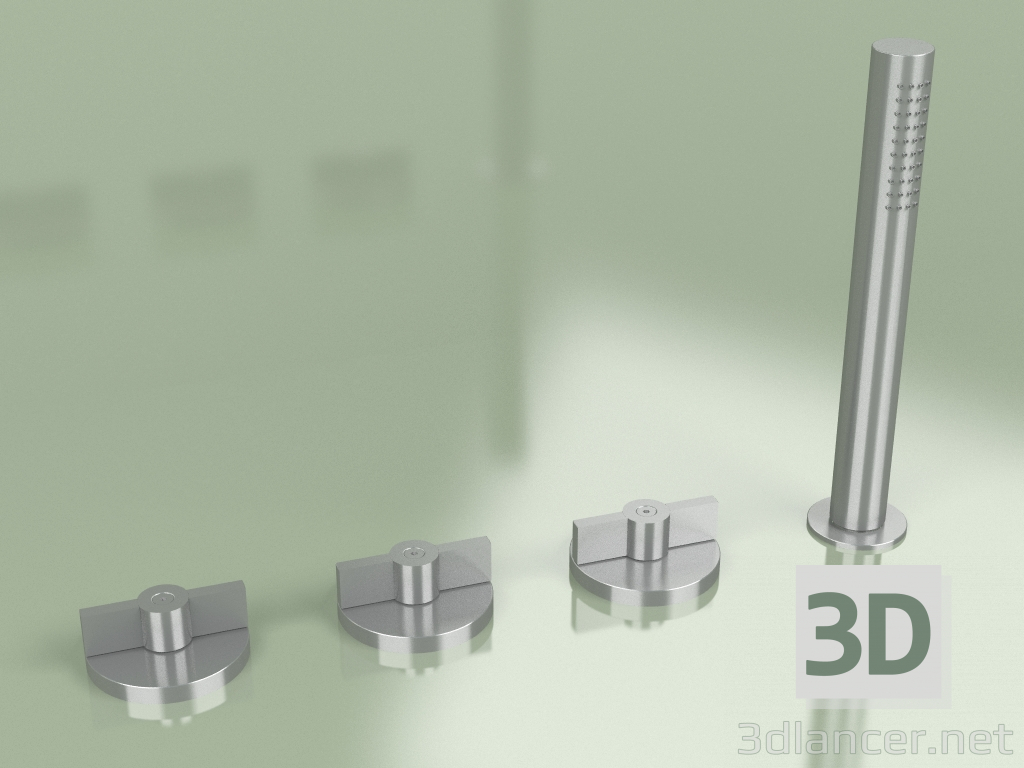modello 3D Miscelatore due fori e miscelatore idroprogressivo con doccetta (19 99, AS) - anteprima