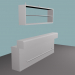 modello 3D bancone bar completo - anteprima