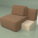 3d model Modular chair Cascad with cushion (left) - preview