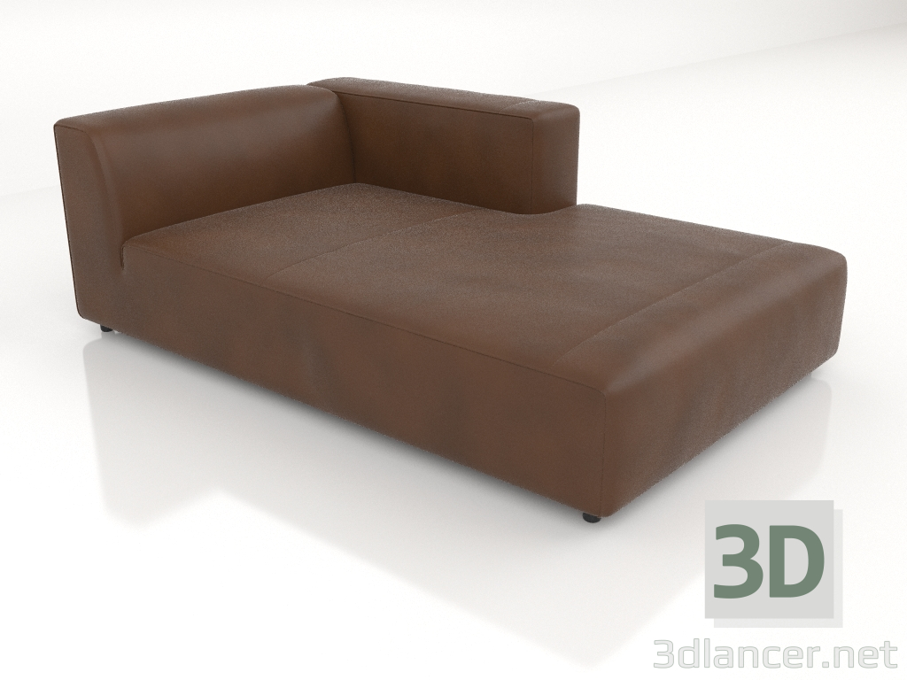 3d model Chaise longue 207 with an armrest on the left - preview