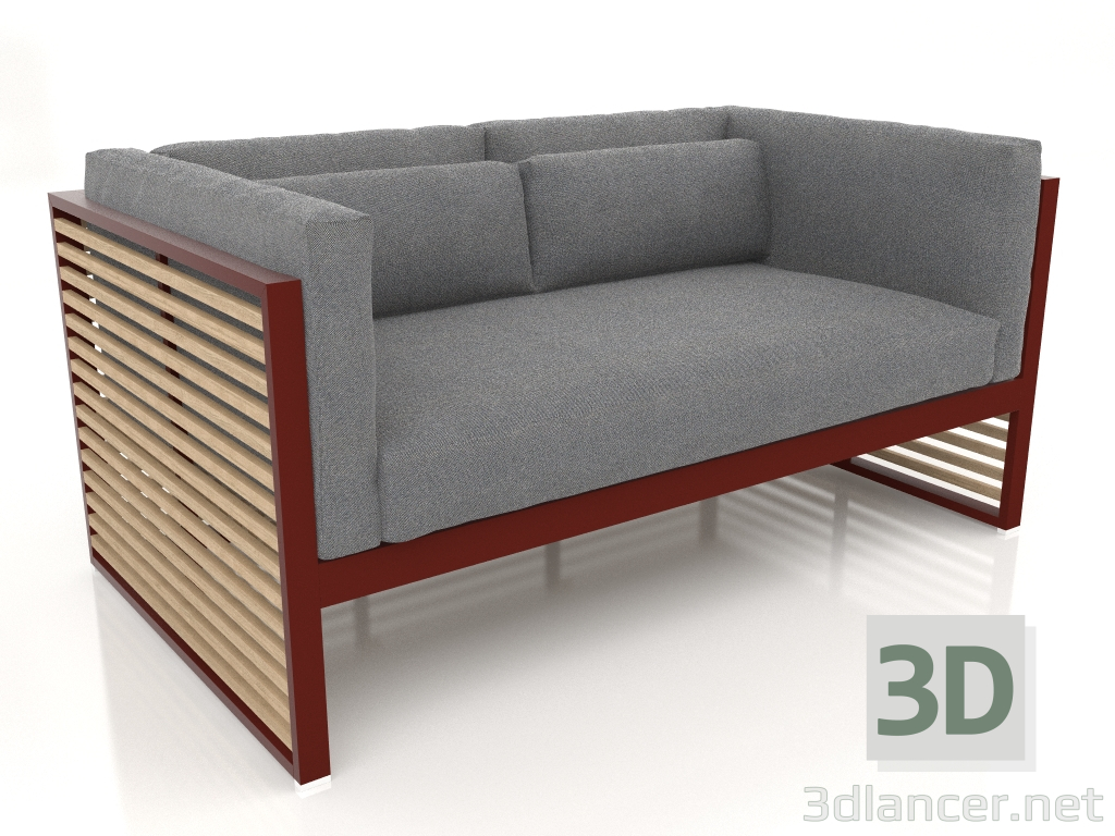 3d model Double sofa (Wine red) - preview