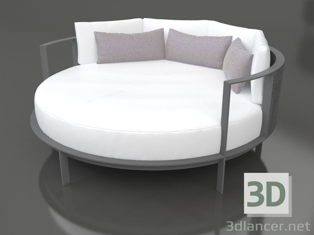 3D Modell Rundes Bett zum Entspannen (Anthrazit) - Vorschau