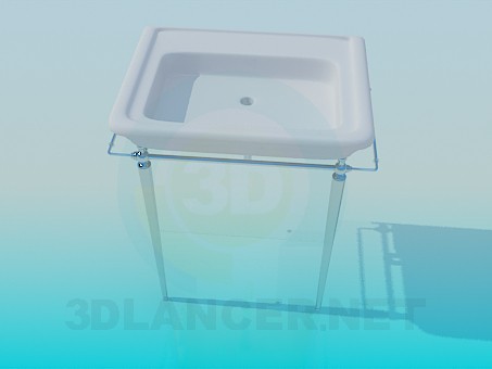 3d model Wash basin with heated towel/drying rack - preview 3d model Wash basin with heated towel/drying rack - preview