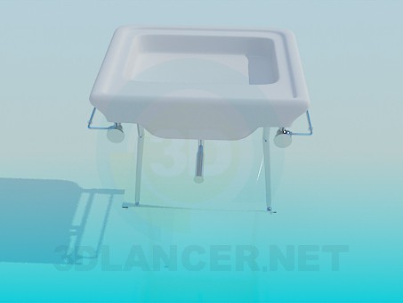 3d model Wash basin with heated towel/drying rack - preview 3d model Wash basin with heated towel/drying rack - preview