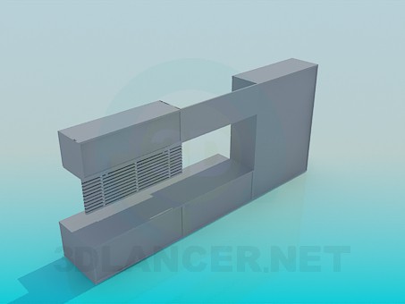modelo 3D Armario, estantería y mesita de noche TV - escuchar modelo 3D Armario, estantería y mesita de noche TV - escuchar