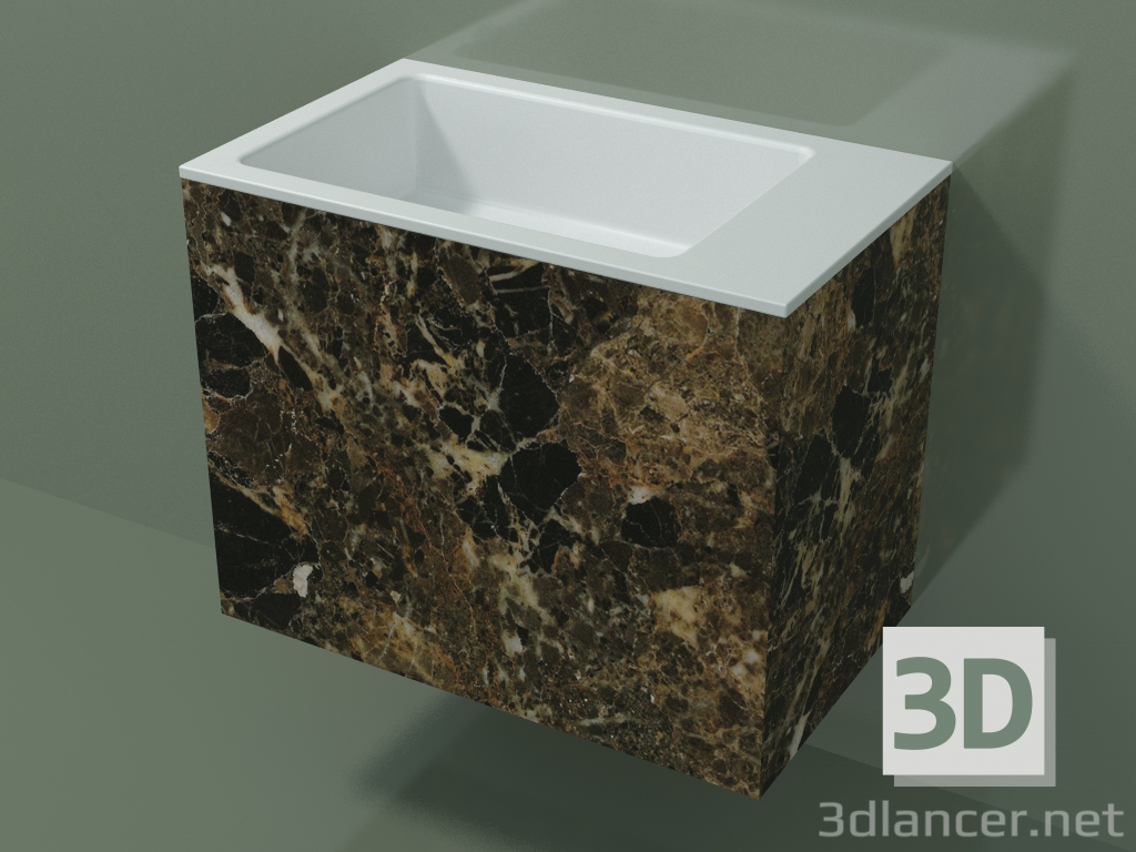 3D modeli Duvara monte lavabo (02R133102, Emperador M06, L 60, P 36, H 48 cm) - önizleme