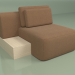 3d model Modular chair Cascad with cushion (right) - preview