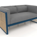 3d model 2-seater sofa (Grey blue) - preview