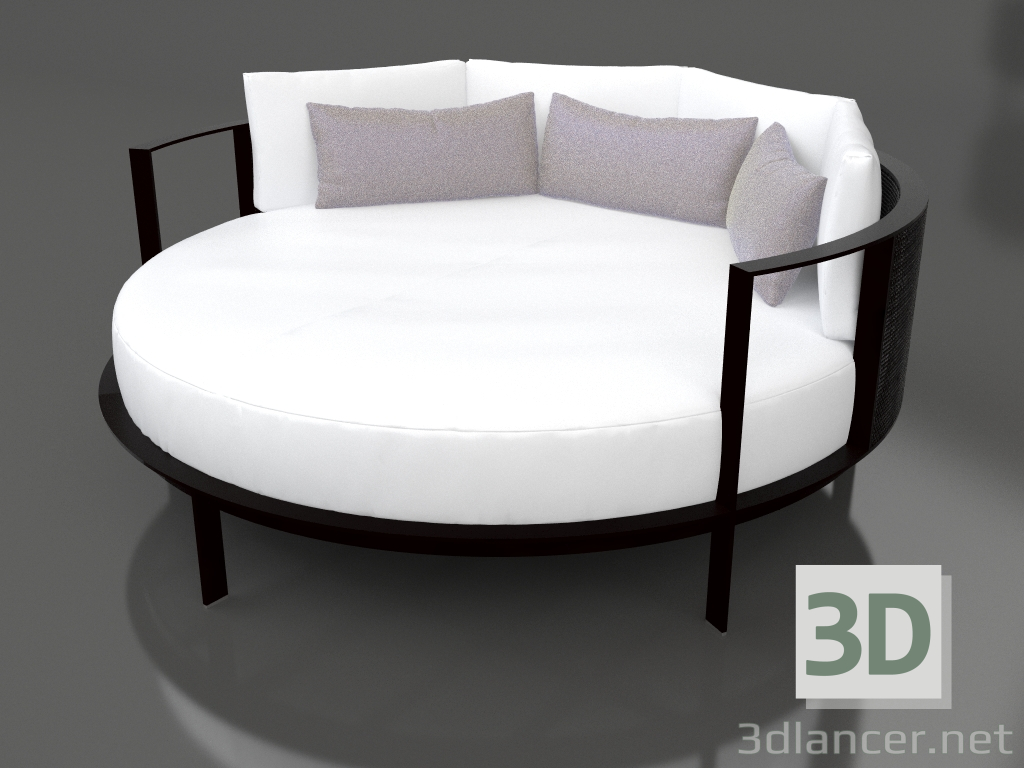 Modelo 3d Cama redonda para relaxar (preta) - preview