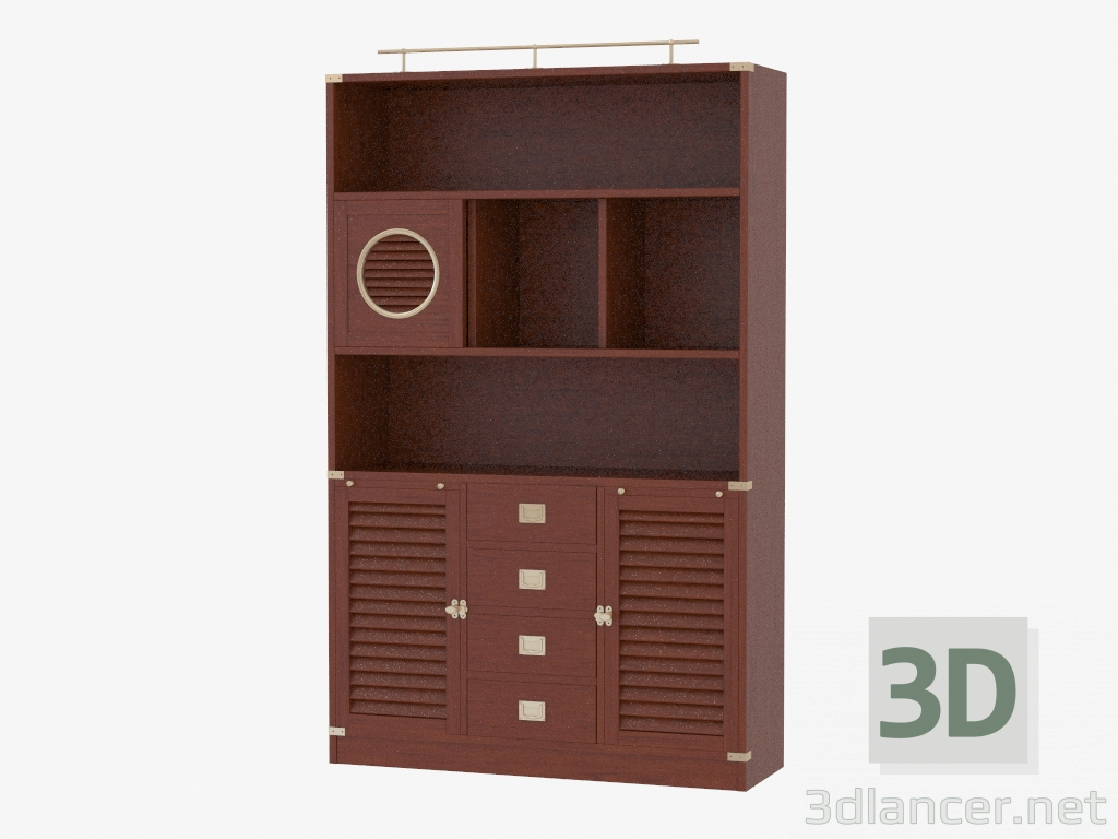3d model The cupboard is large in a marine style - preview