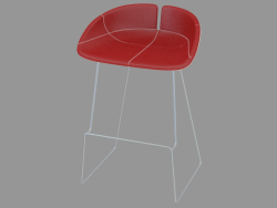 Bar stool on a metal frame
