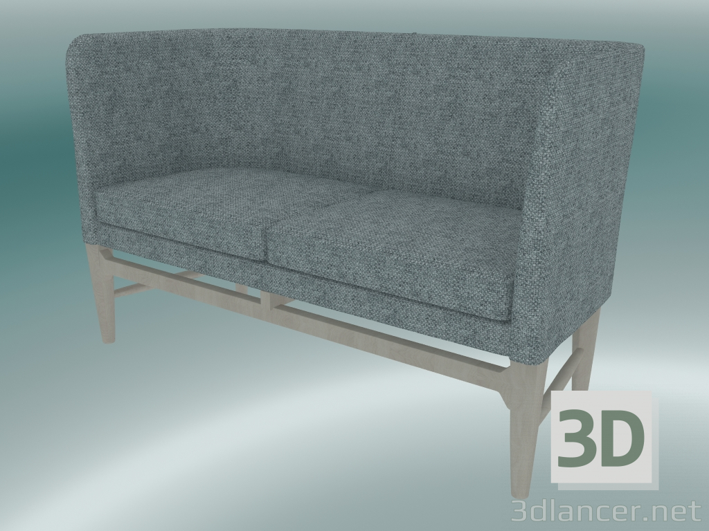 3D modeli Çift kişilik kanepe Belediye Başkanı (AJ6, H 82cm, 62x138cm, Beyaz yağlı meşe, Hallingdal - 130) - önizleme