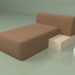 modello 3D Sedia modulare Cascad Long con cuscino (sinistra) - anteprima