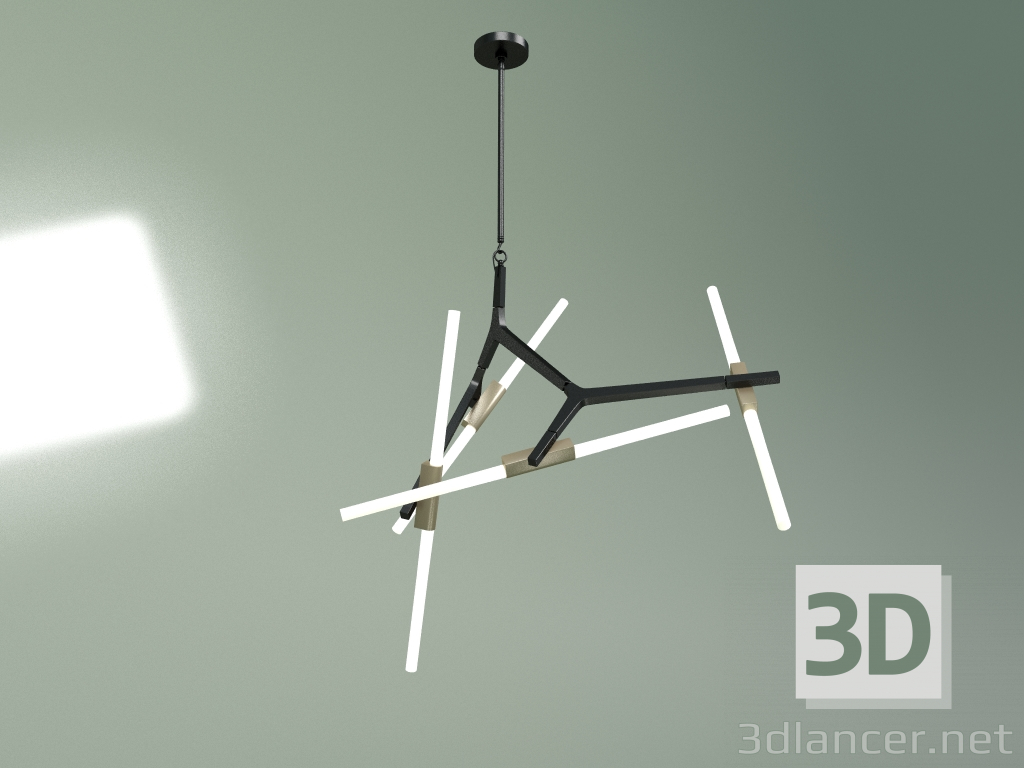 3 डी मॉडल लटकन लैंप एग्नेस 8 लाइट्स (काला) - पूर्वावलोकन