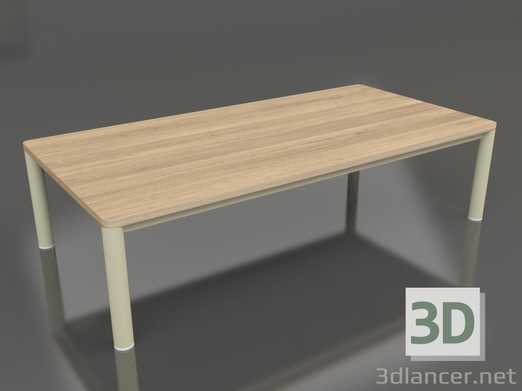 3d model Coffee table 70×140 (Gold, Iroko wood) - preview
