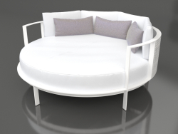 Rahatlama için yuvarlak yatak (Beyaz)