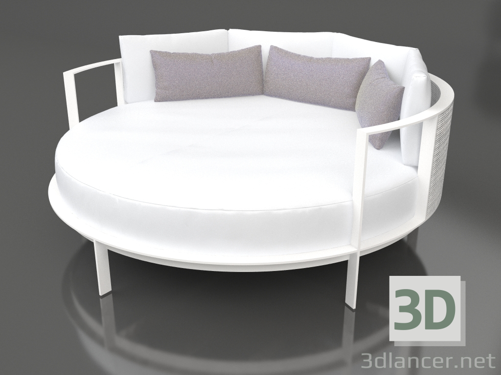 3d model Cama redonda para relax (Blanco) - vista previa