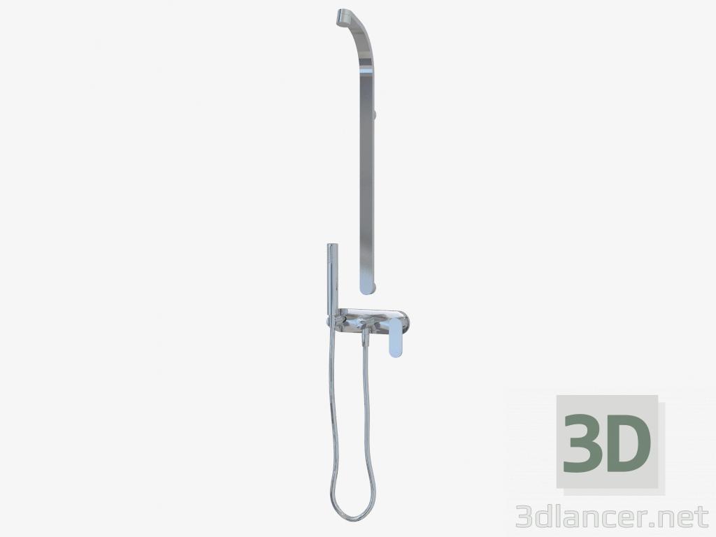 3D Modell Verstecktes Duschset mit Mixer und Handbrause Ein (112082) - Vorschau