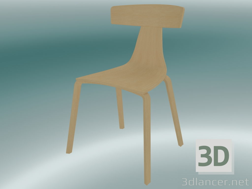 Modelo 3d Cadeira REMO cadeira de madeira (1415-10, cinza natural) - preview