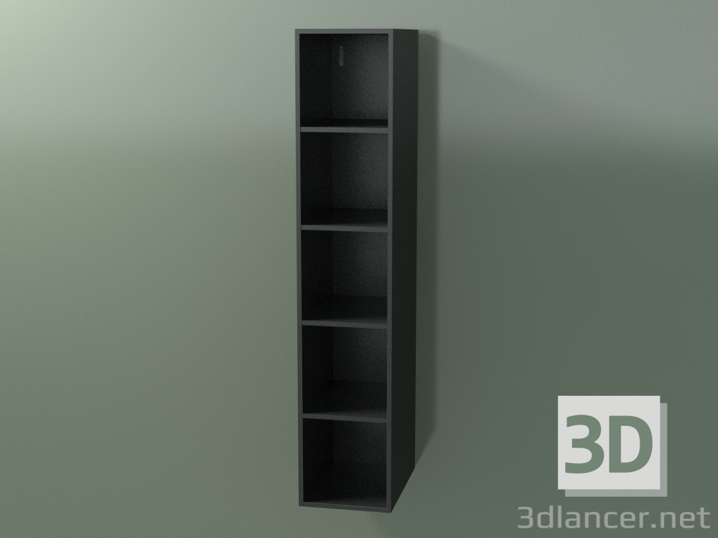 modello 3D Mobile alto Wall (8DUADD01, Deep Nocturne C38, L 24, P 36, H 120 cm) - anteprima