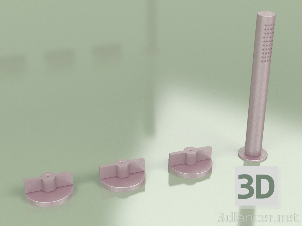 3d model Two-hole mixer and hydro-progressive mixer with hand shower (19 99, OR) - preview