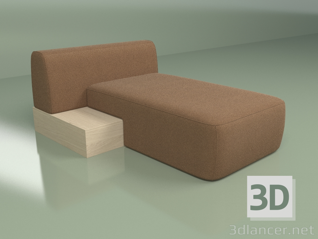 Modelo 3d Cadeira modular Cascad Long com almofada (direita) (2019) - preview