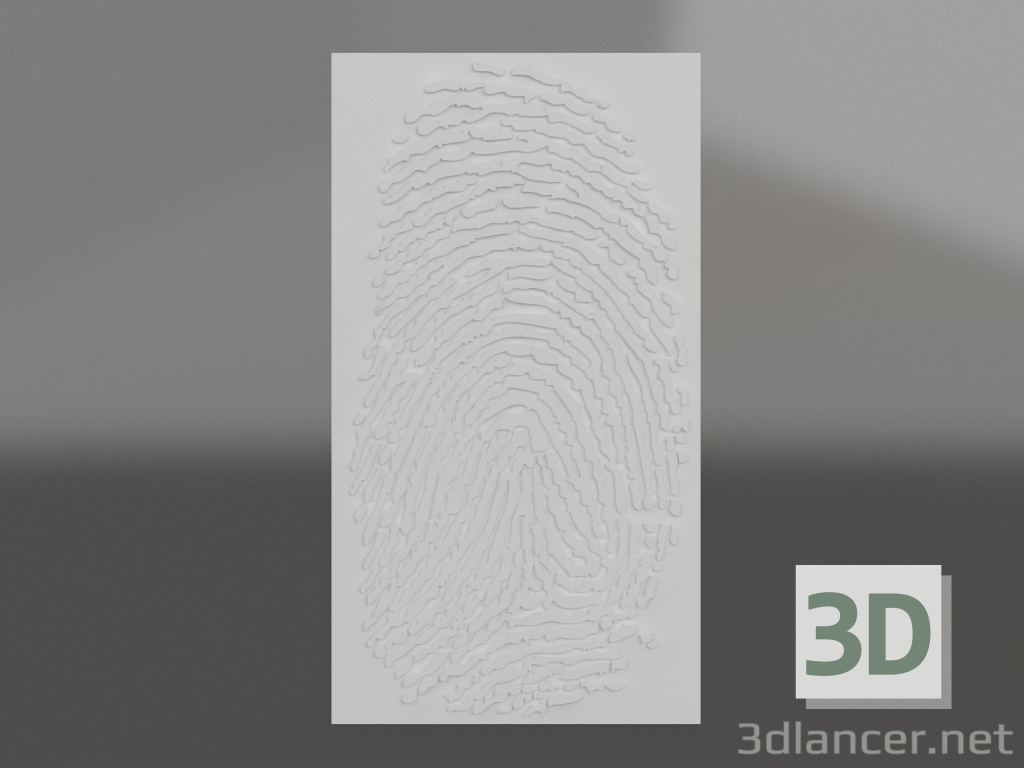 modello 3D Impronta digitale in bassorilievo - anteprima