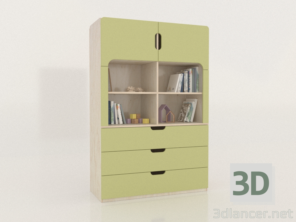 3D Modell Bücherregal-Truhe MODE K (DDDDKAA) - Vorschau