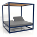 3d model Couch with high fixed slats with a ceiling (Night blue) - preview