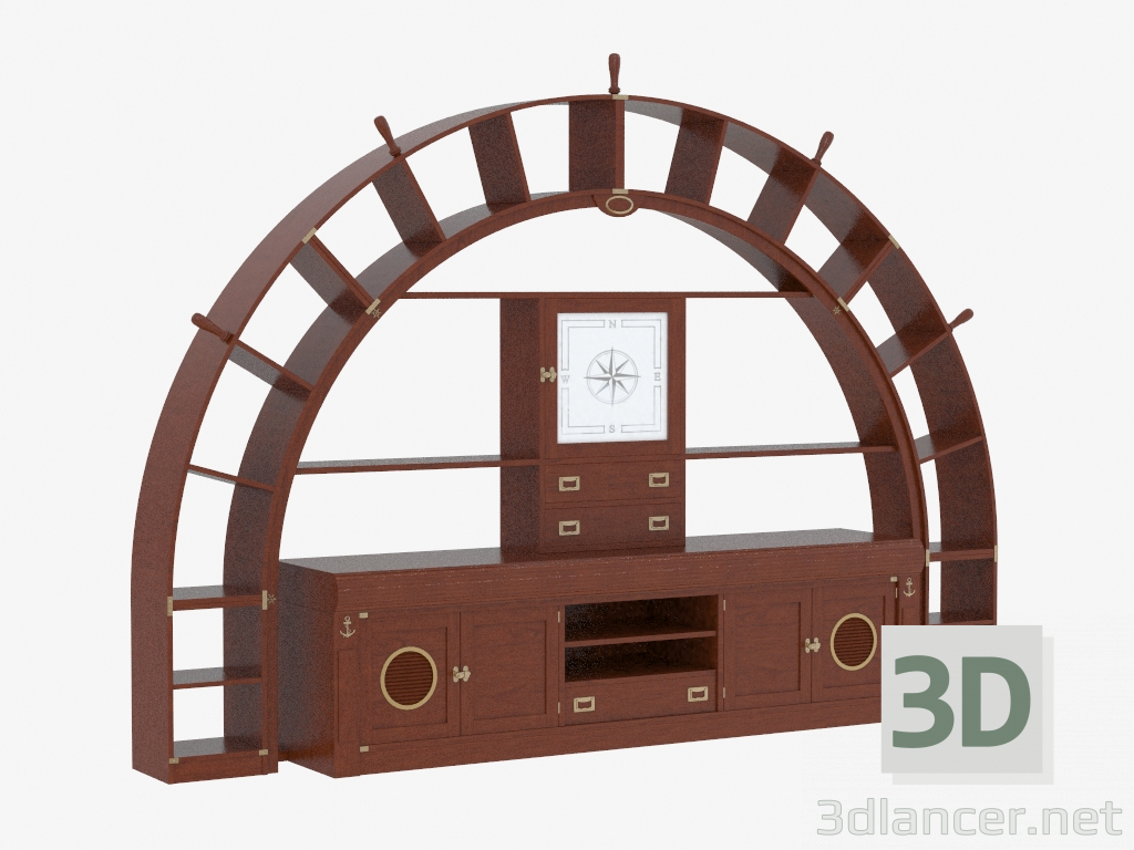 3D Modell Schieben Sie für das Wohnzimmer - Vorschau
