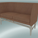 3D modeli Çift kişilik kanepe belediye başkanı (aj6, h 82cm, 62x138cm, beyaz yağlı meşe, deri- konyak ipek) - önizleme