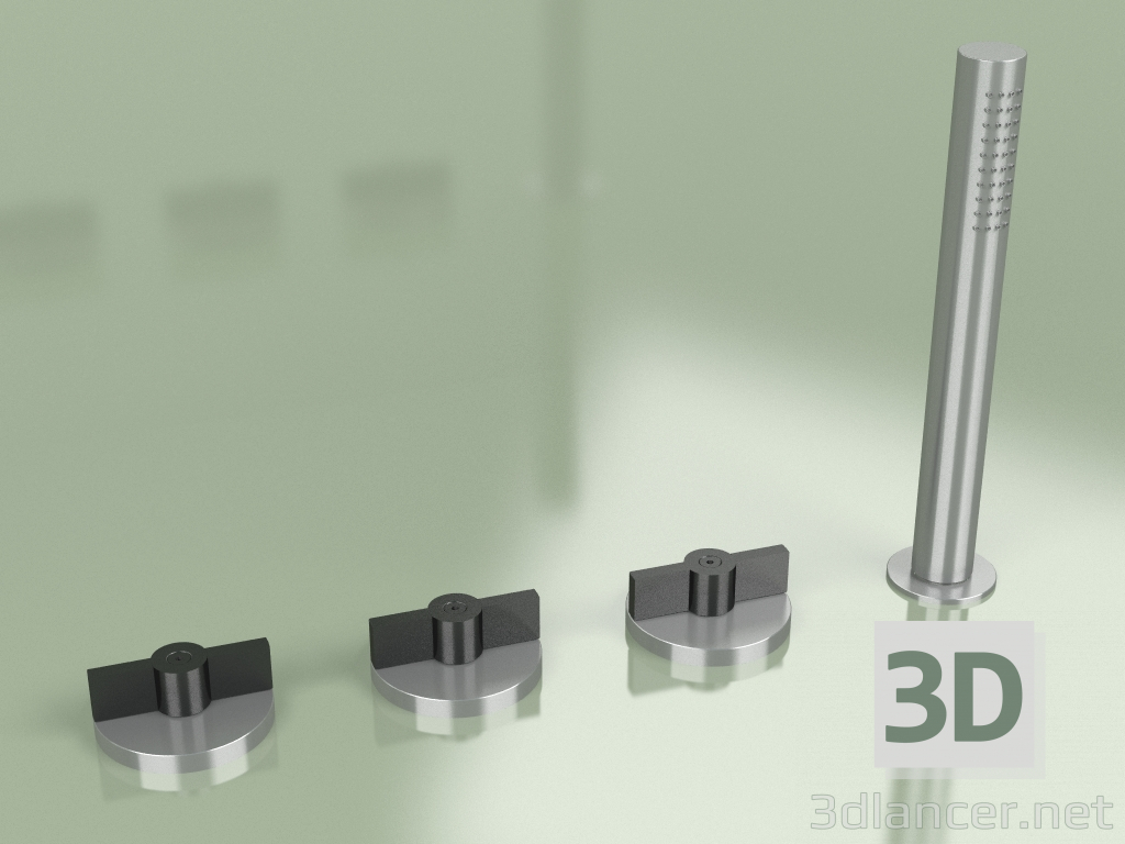 3D modeli İki delikli batarya ve el duşlu hidro-progresif batarya (19 99, AS-ON) - önizleme